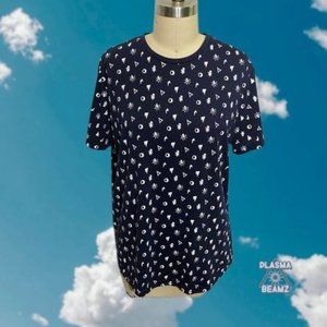 FAV Navy & White Screen Print Shirt L